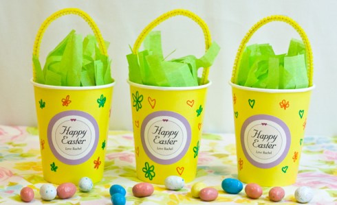 A paper cup can be transformed into an Easter Basket!