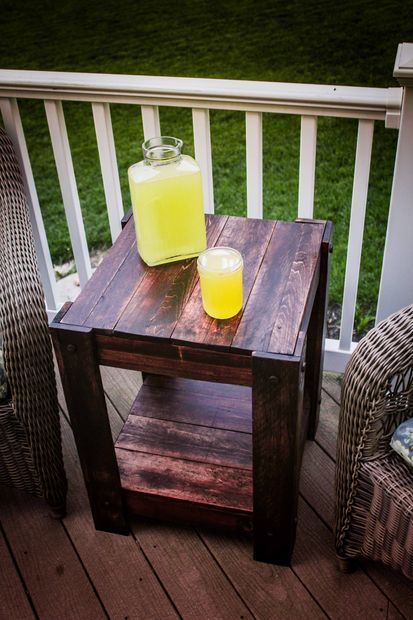 An outdoor side table.