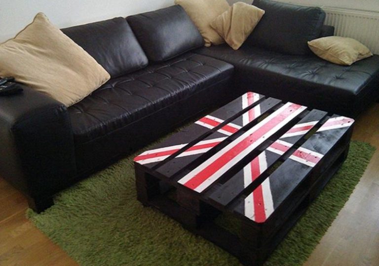 British Print Pallet Coffee Table.