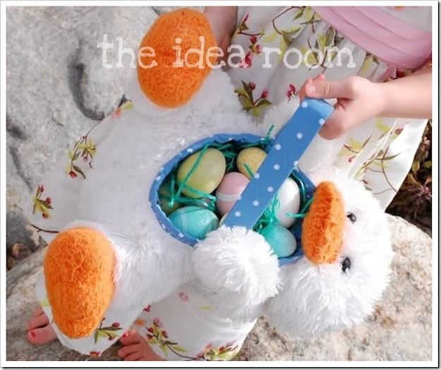 DIY Stuffed Animal Easter Basket.