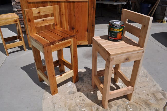 DIY Wooden Barstools.