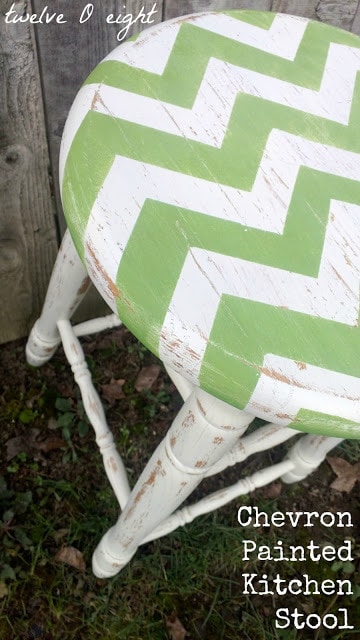 Distressed Chevron Barstool.