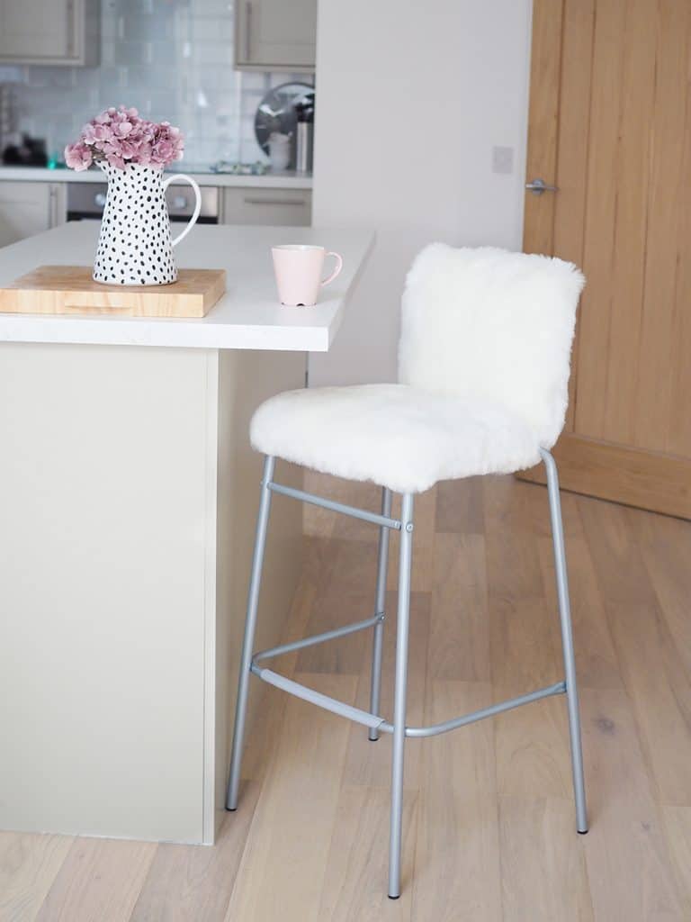 Faux Fur Upcycled Stool.