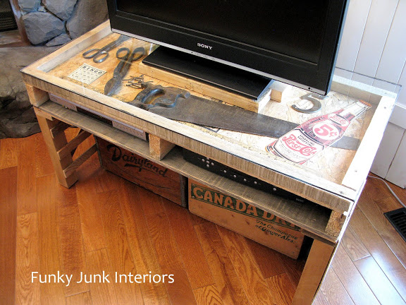 TV Stand made from a Pallet.