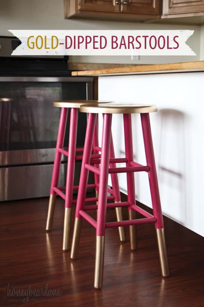 Upcycled DIY Barstools.