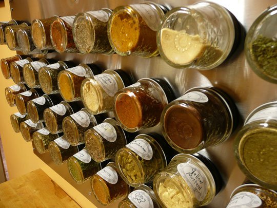 Glass Jar Spice Rack.