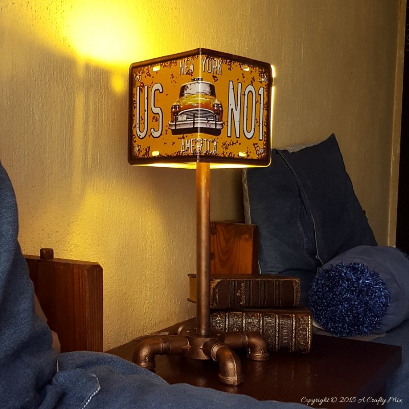 Make an easy industrial style lamp.