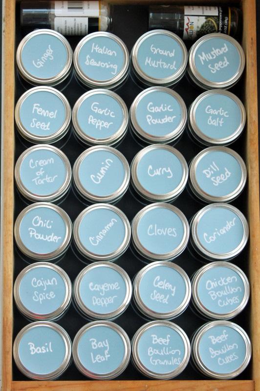 Mason Jar Spice Organizer.