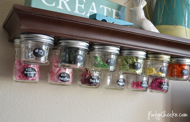 Mason Jar Storage Shelf.