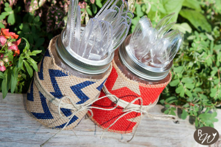 Rustic Mason Jar Utensil Holders.