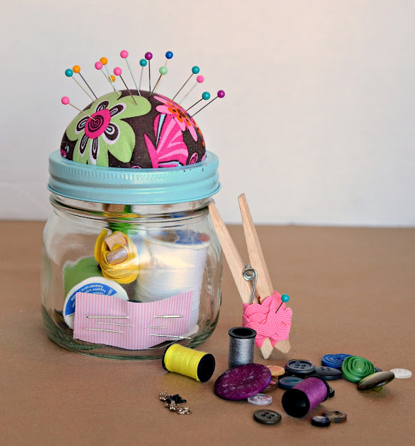 Sewing Kit in a Jar.