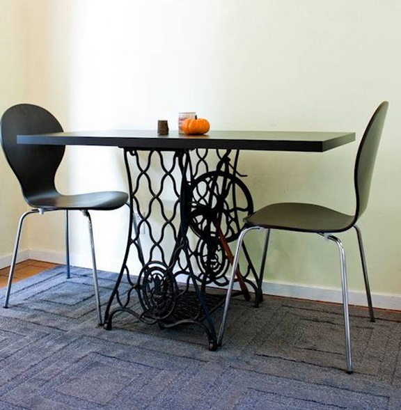 Sewing Machines Recycled into Dining Table. 