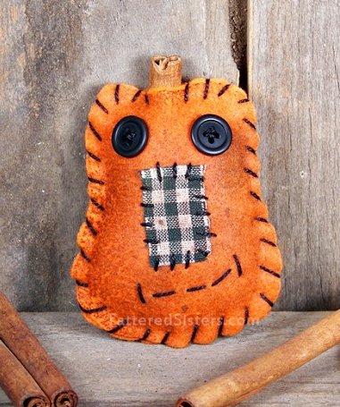 Grungy Primitive Pumpkin Ornie from Tattered Sisters.