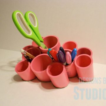 Make desk organizer from PVC pipe.