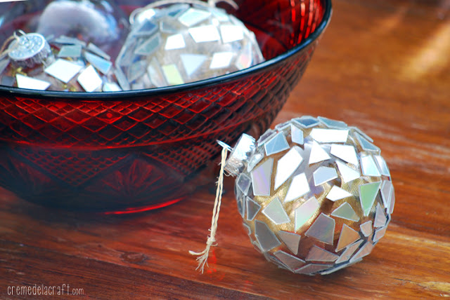 Mosaic Christmas Ornaments.