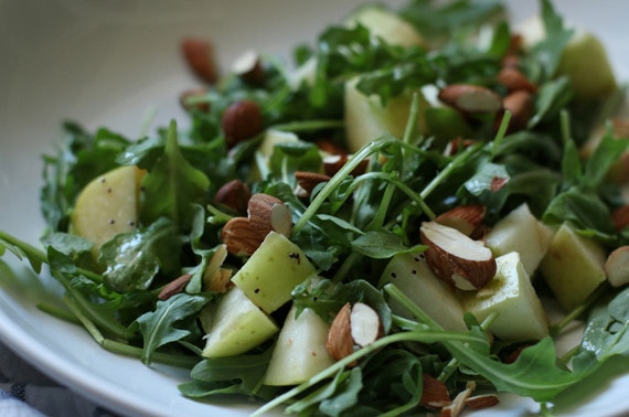 Arugula and Toasted Almond Salad with Poppyseed Dressing Side Dishes for Christmas Dinner