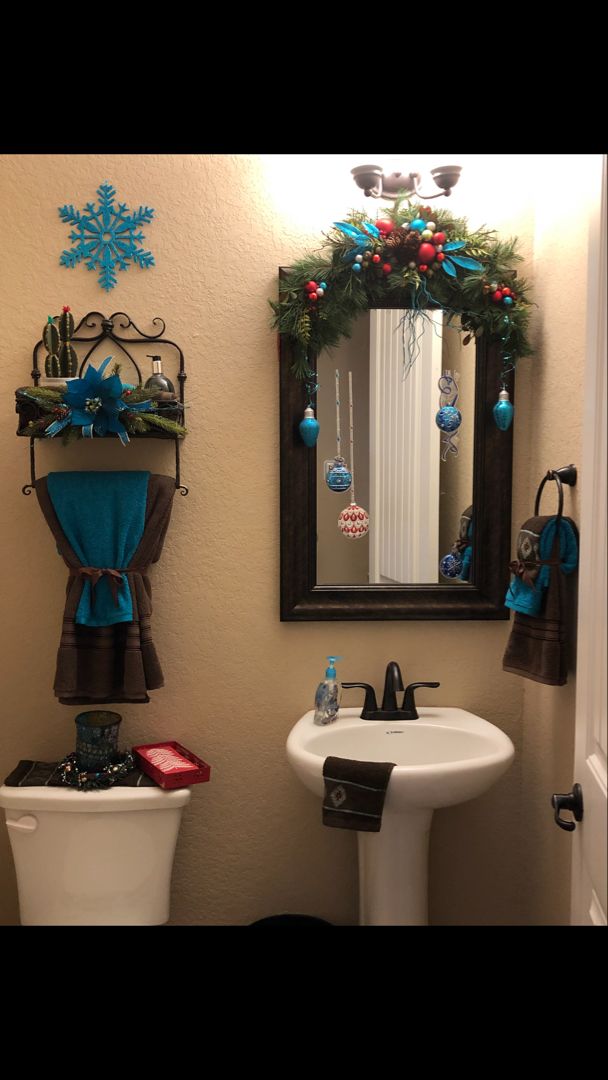 Bathroom mirror decor.