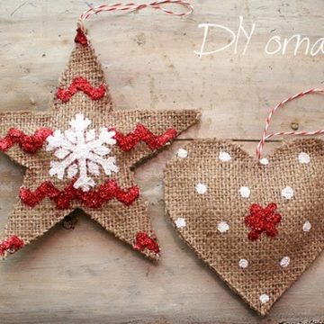 Burlap Christmas Ornaments.