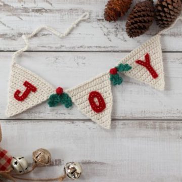 Crochet Joy bunting.