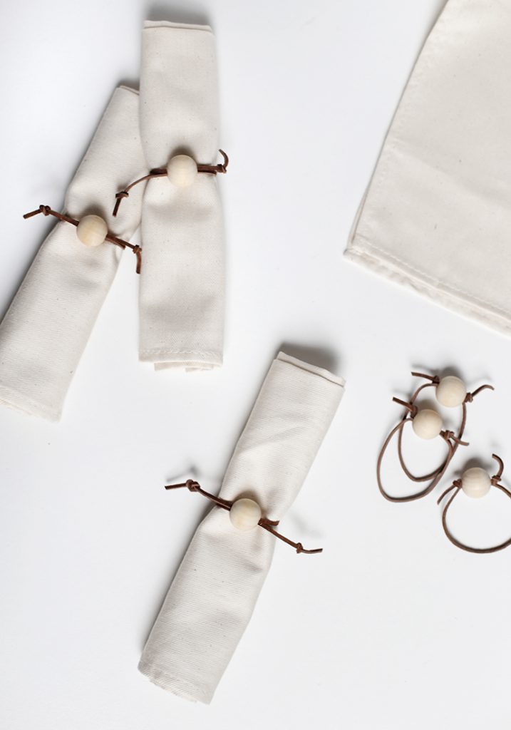 DIY Leather Napkin Rings from the merry thought.