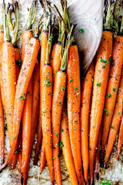 Honey Garlic Roasted Carrots