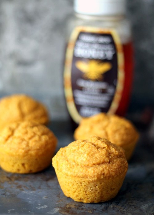 Honey Pumpkin Cornbread Muffins