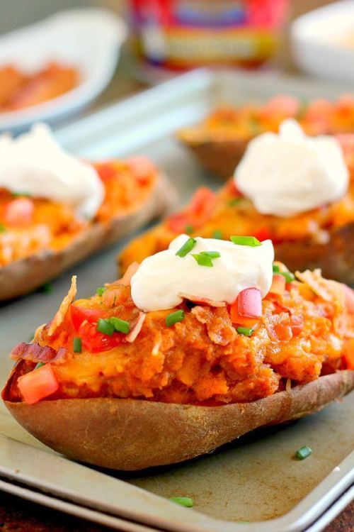 Loaded Twice Baked Sweet Potatoes