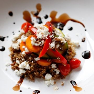 Mediterranean Quinoa Salad with a Balsamic reduction