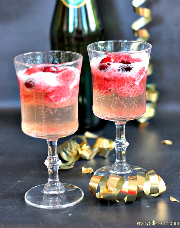 New Year's Eve Sparkling Sorbet Floats Recipe from Viva Veltoro