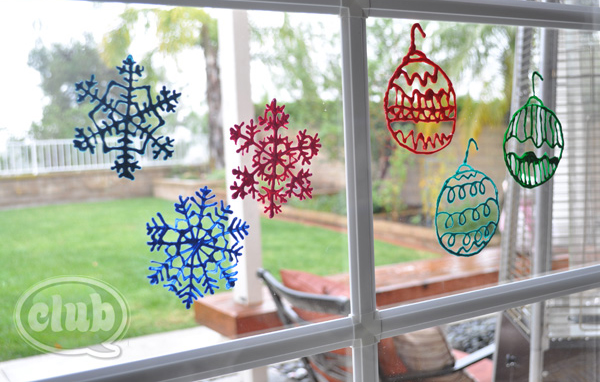 Puffy Paint Window Decorations.