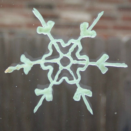 snowflake window cling.