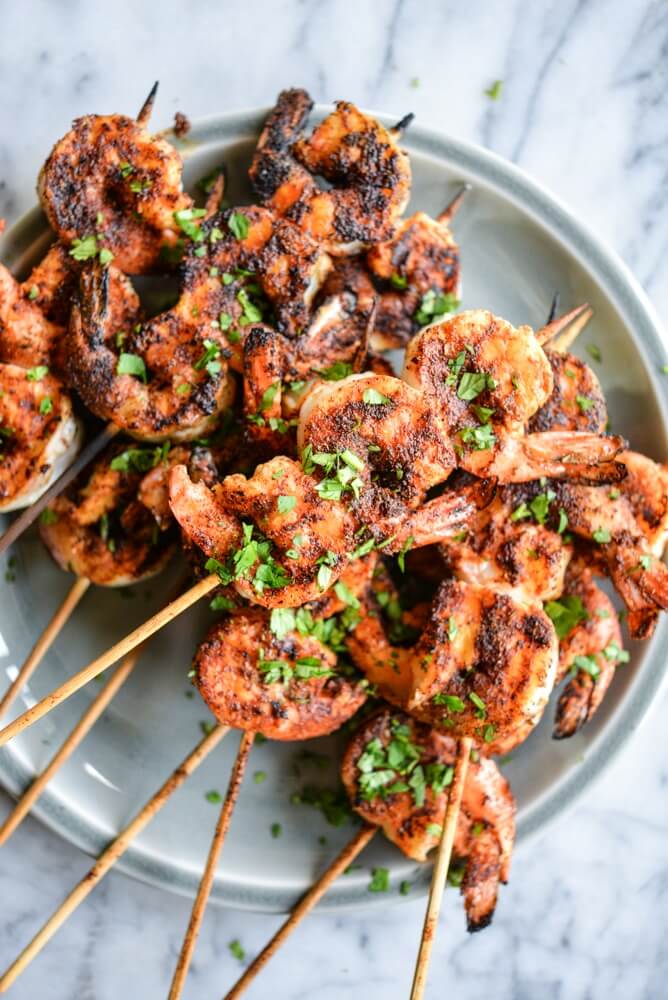 Blackened Shrimp Skewers.