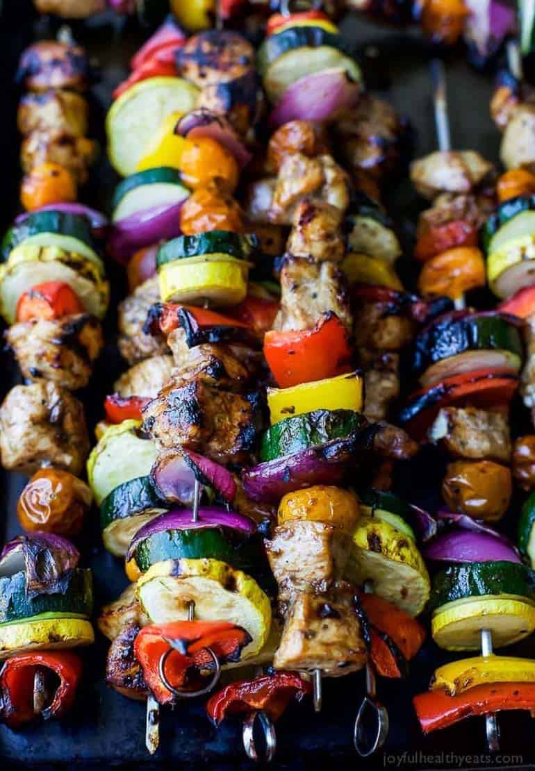 Grilled Balsamic Chicken Kebabs.