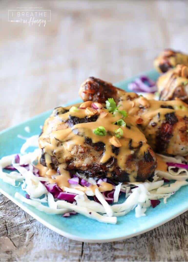 Grilled Chicken with Peanut Sauce.