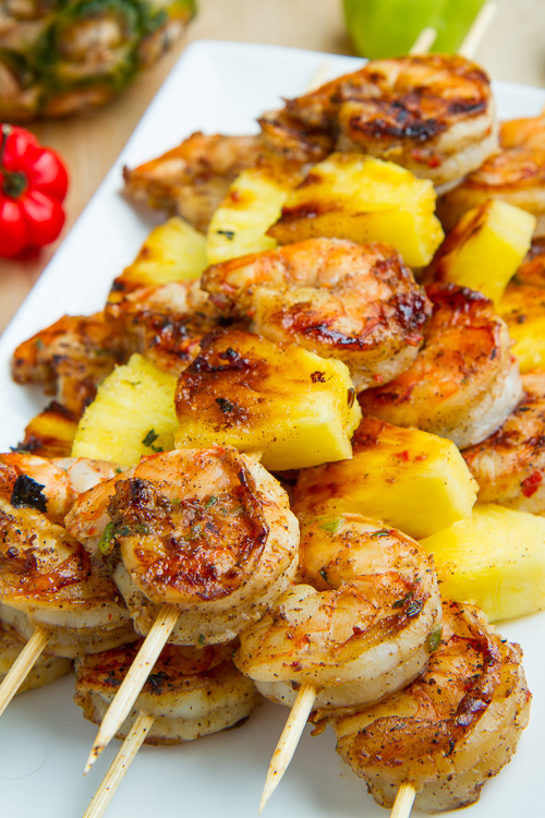 Grilled Jerk Shrimp and Pineapple