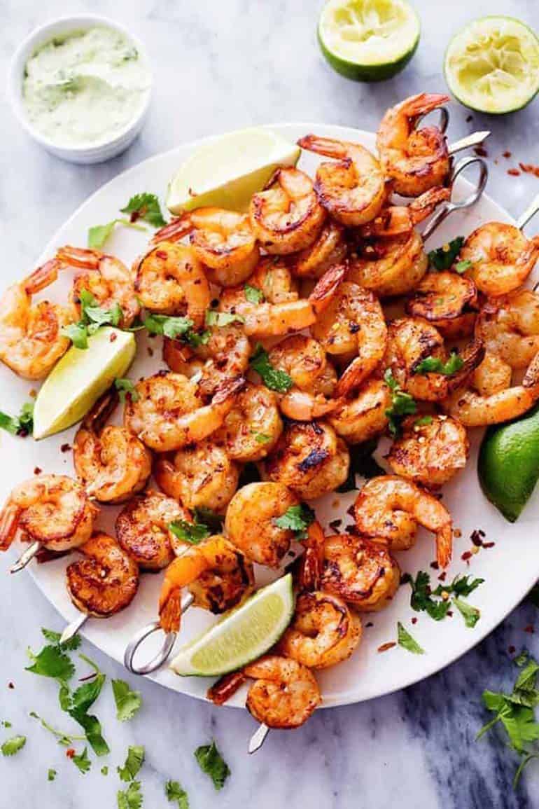 Grilled Spicy Lime Shrimp.