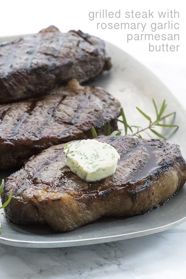 Grilled with Rosemary Garlic Parmesan Butter.