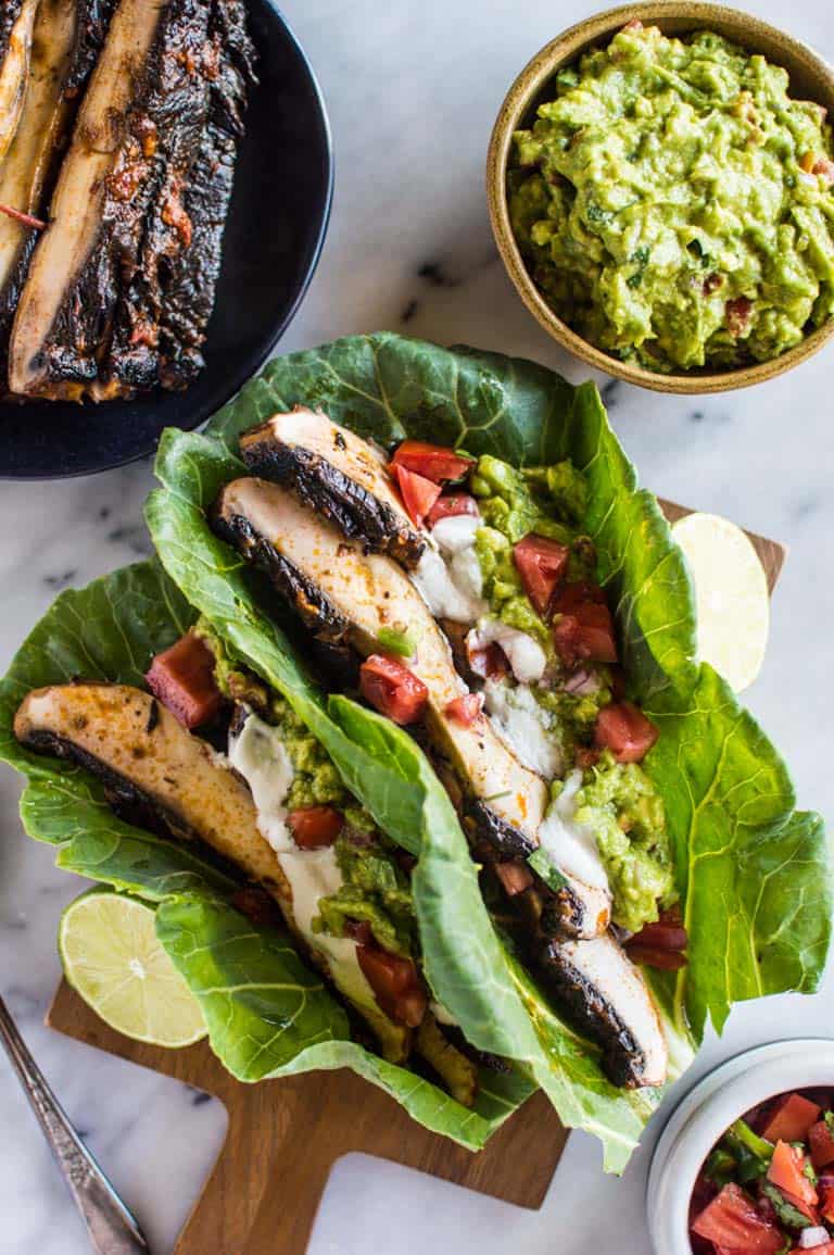 Harissa Portobello Mushroom “Tacos”.