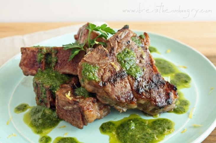 Moroccan Grilled Lamb Chops with Charmoula.