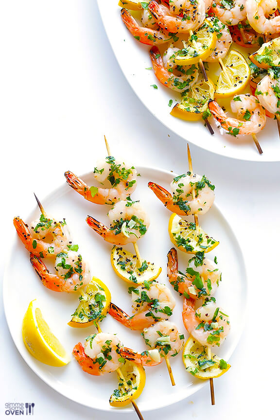 Shrimp Scampi Skewers by Gimme Some Oven