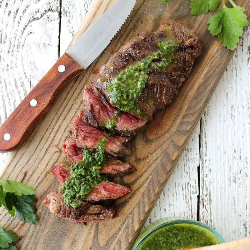 Skirt Steak With Chimichurri Sauce by Paleo Hacks