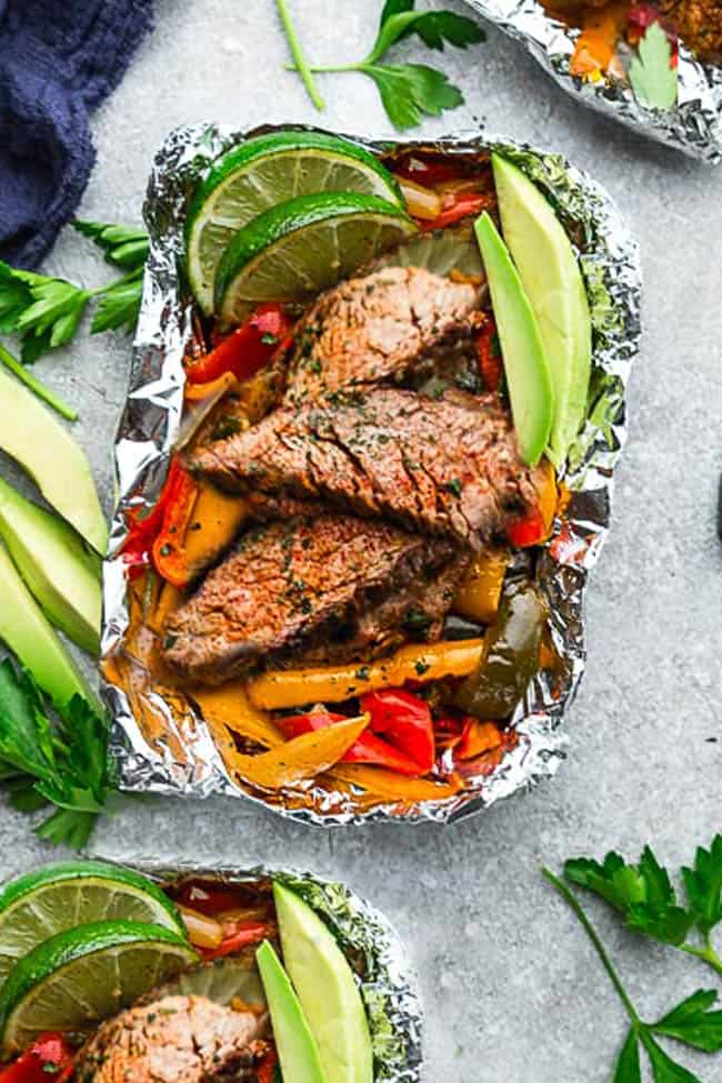 Steak Fajita Foil Packets.