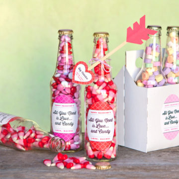 Valentine Candy Bottles & DIY Heart Arrows