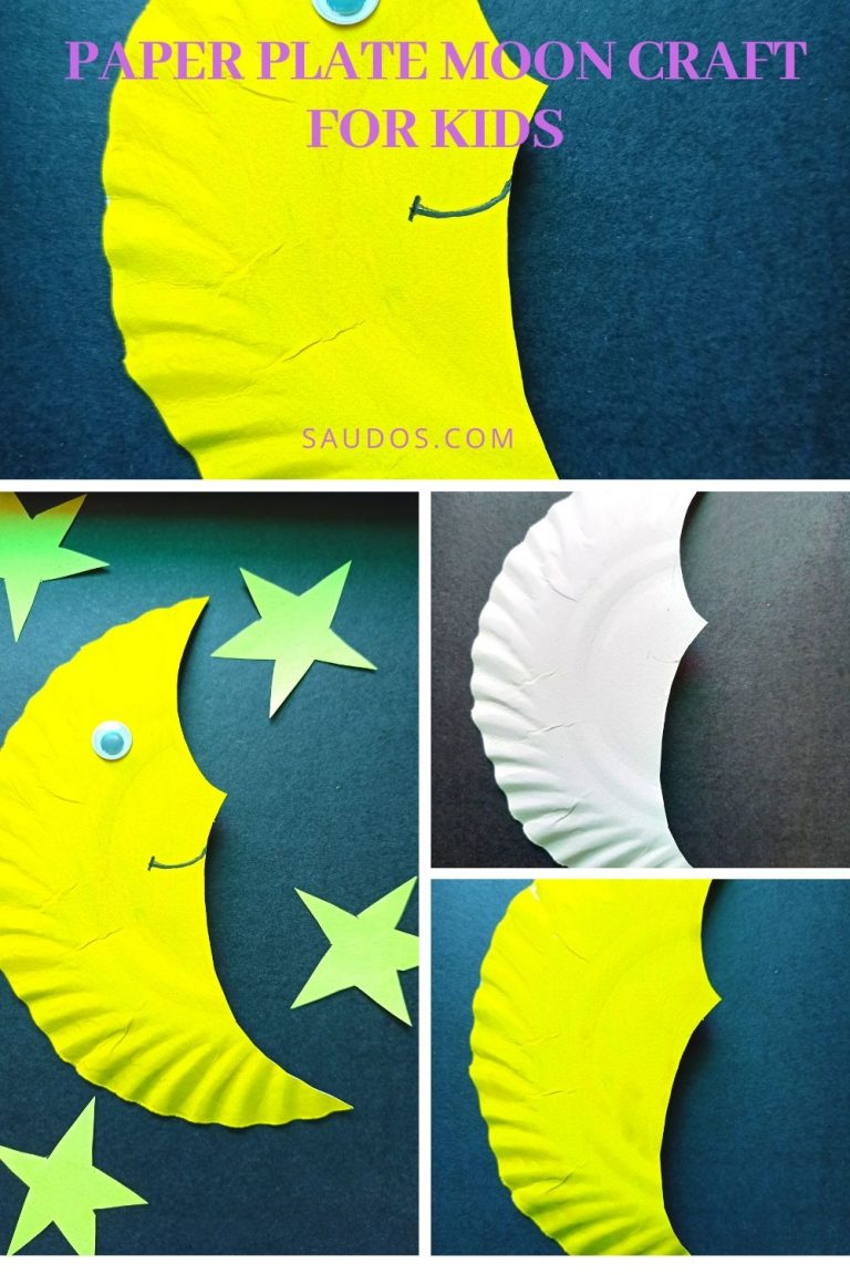 Paper Plate Moon Craft For Kids | Paper Plate Moon And Stars Craft