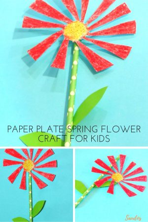 Paper Plate Spring Flower Craft for Kids