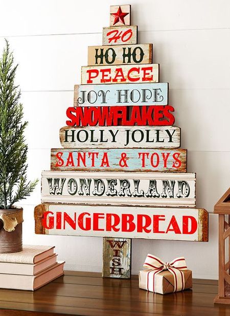 Best reclaimed wood Christmas sign tree