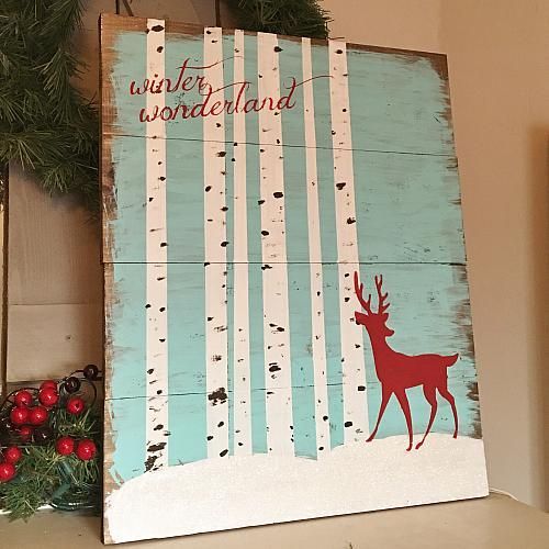 Dashing winter wonderland wooden sign board