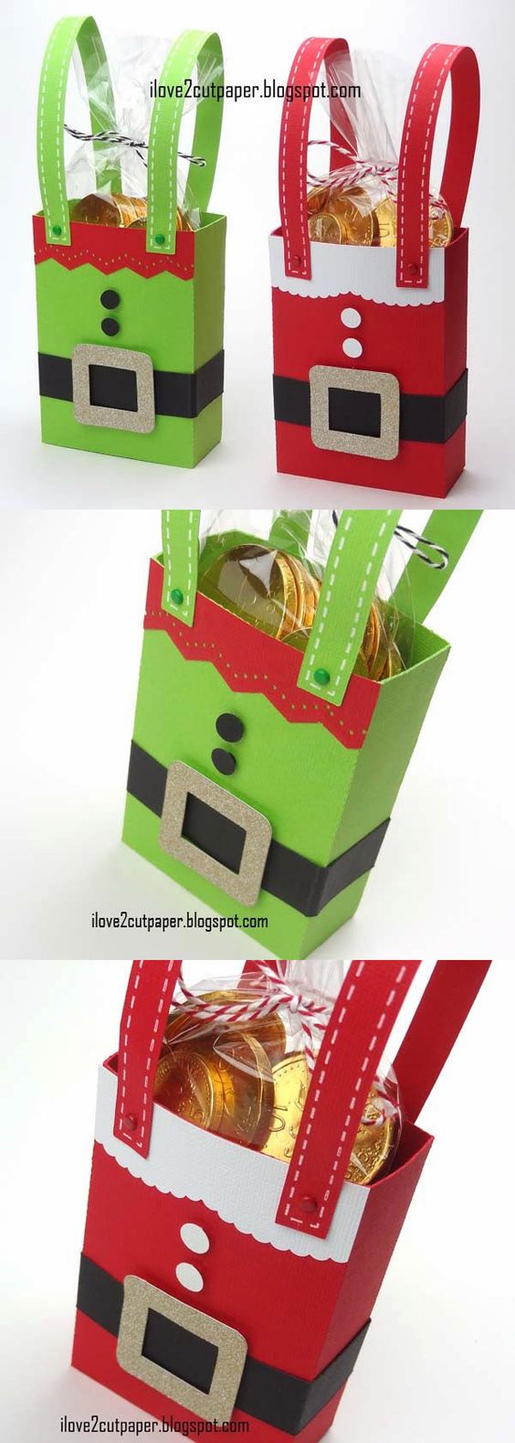 Handmade Santa and Elf gift bags