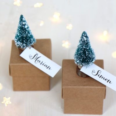 Little personalized Christmas tree boxes