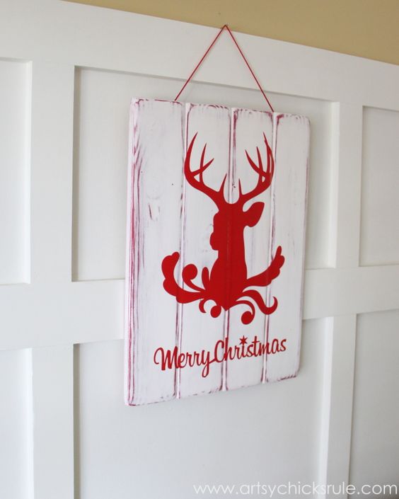 Pretty silhouette Merry Christmas sign